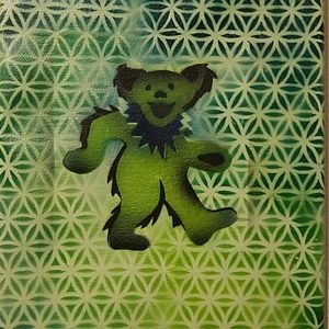Original signed airbrush art canvas Grateful Dead